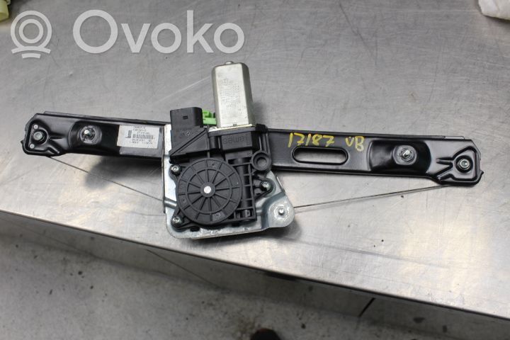 Rear door window regulator with motor
