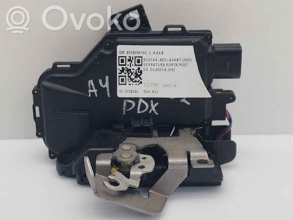 Audi A4 S4 B6 8E 8H Cerradura de puerta trasera 