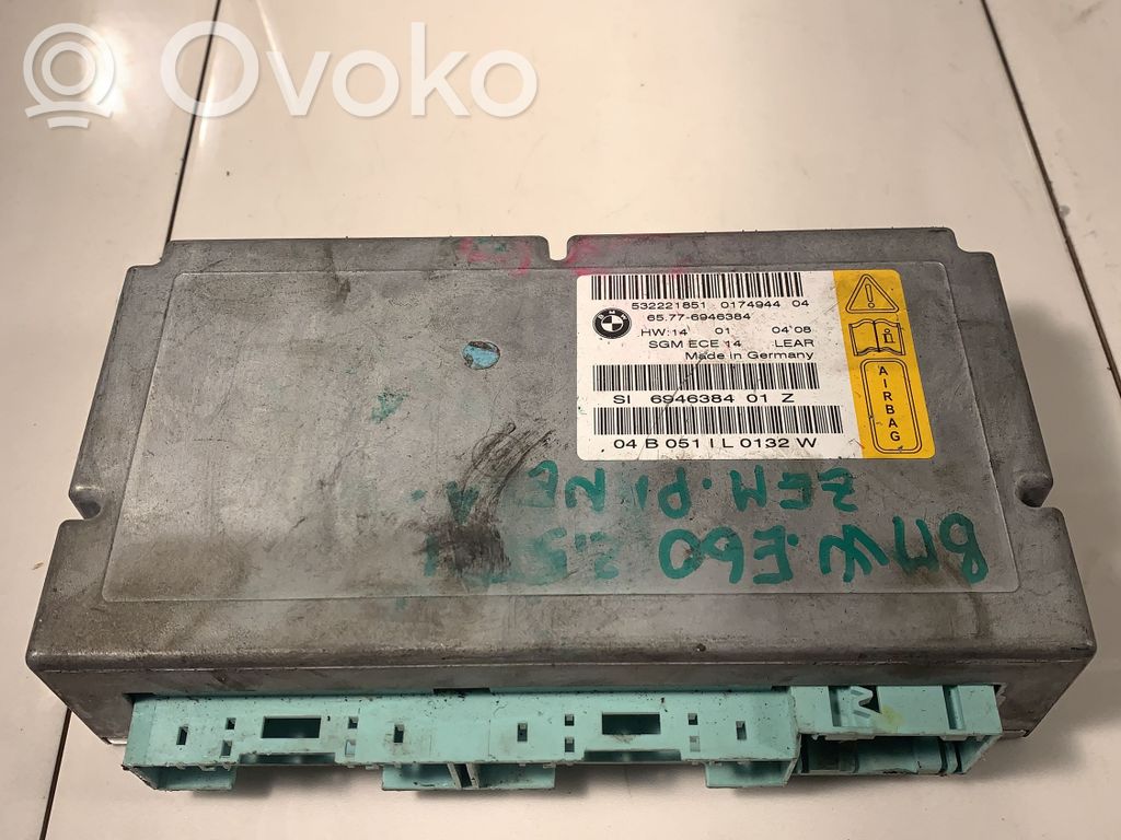 BMW 5 E60 E61 Gaisa spilvenu vadības bloks 