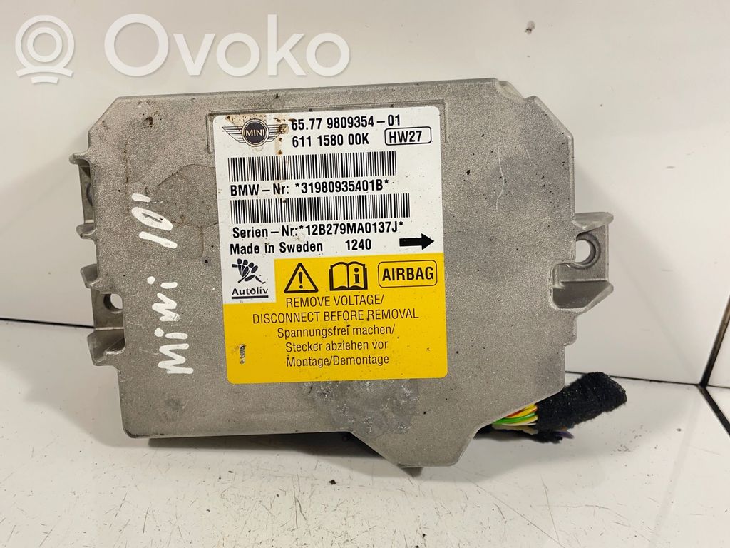 Airbag control unit/module   9809354,611158000K