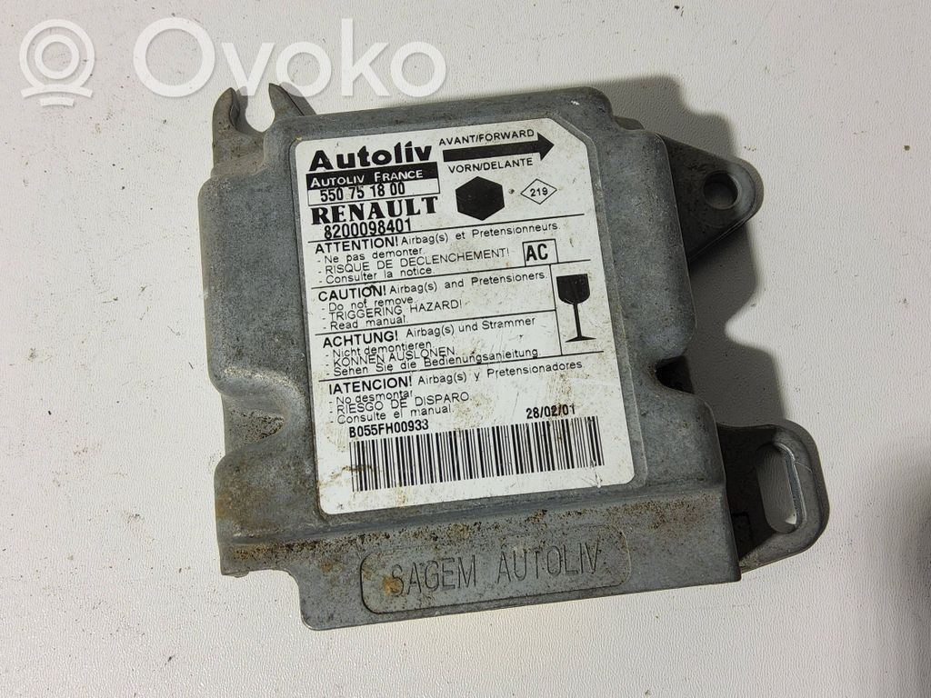 Renault Kangoo I Airbag control unit/module 