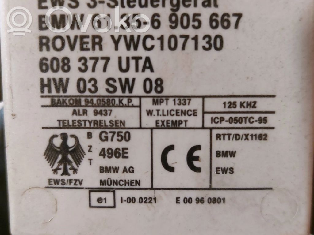 BMW 7 E38 Unité de commande dispositif d'immobilisation 