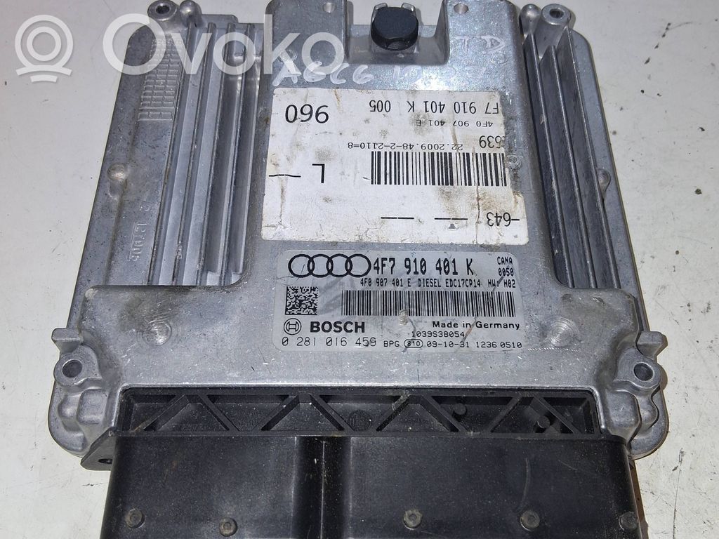 Unidad de control/módulo del motor   4F7910401K,4F0907401E,0281016459
