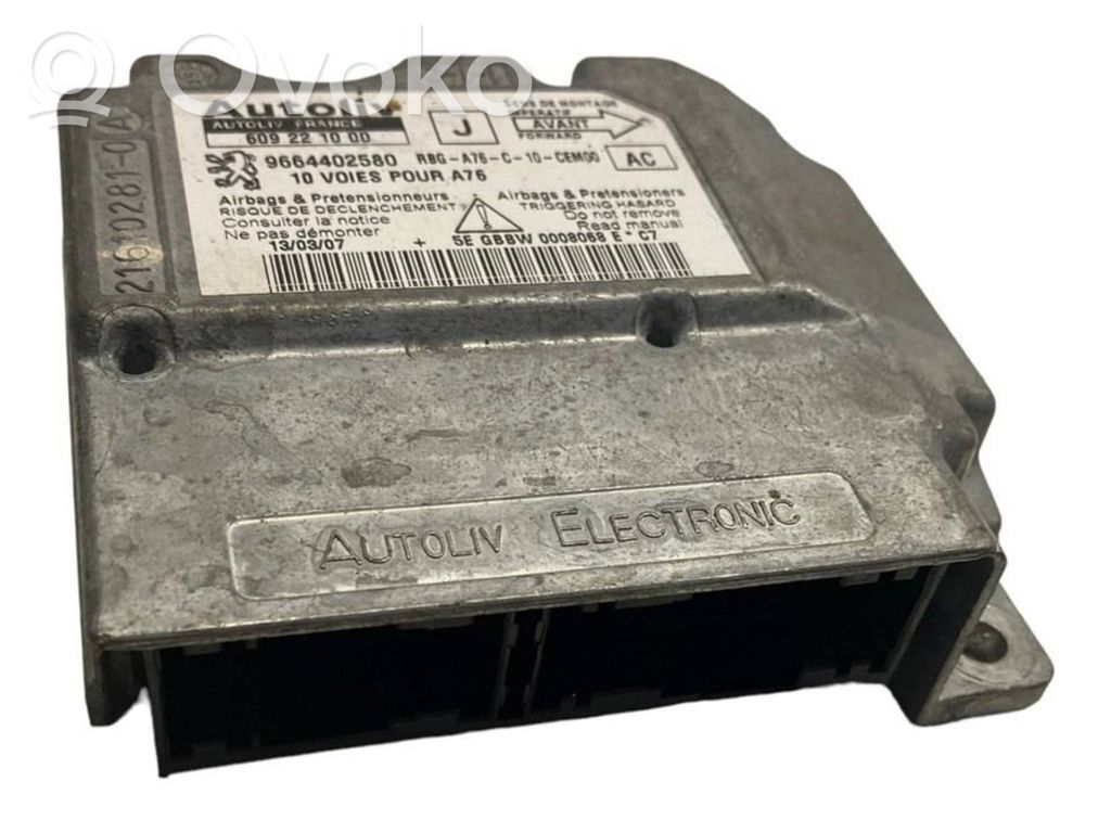 Peugeot 207 Airbag control unit/module 