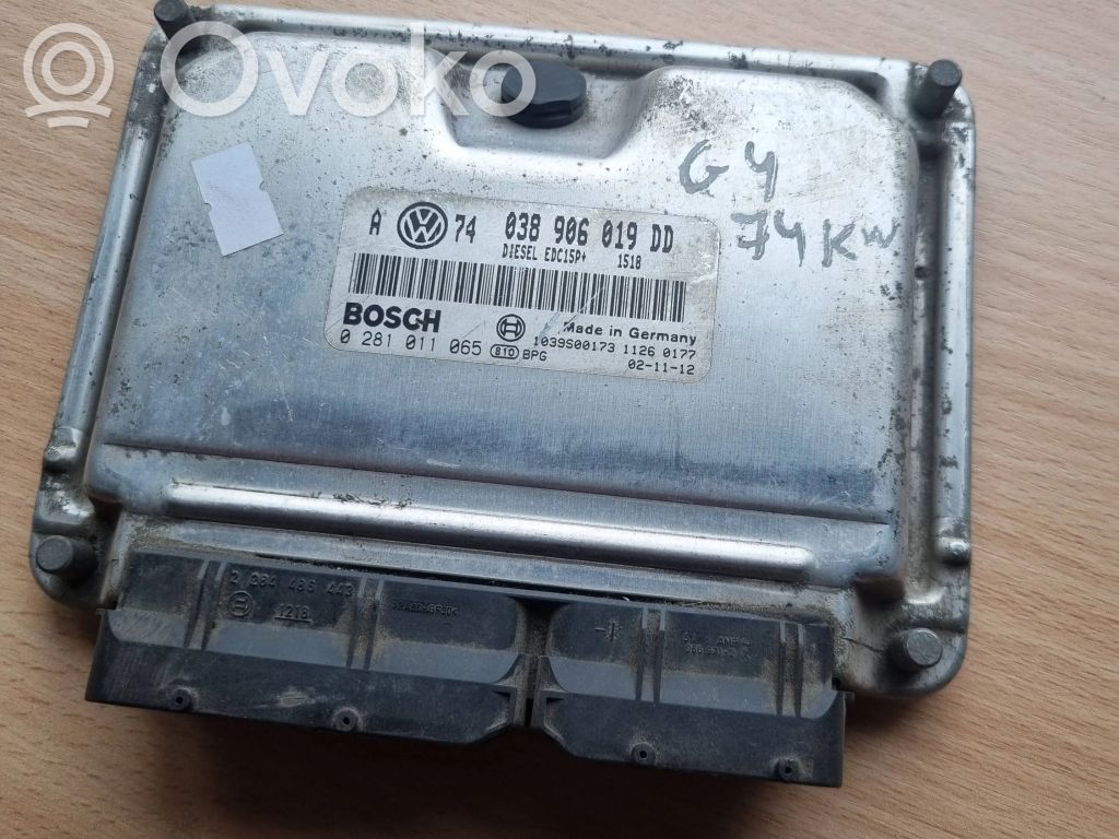 Engine control unit/module   038906019DD,1039S00173,0281011065