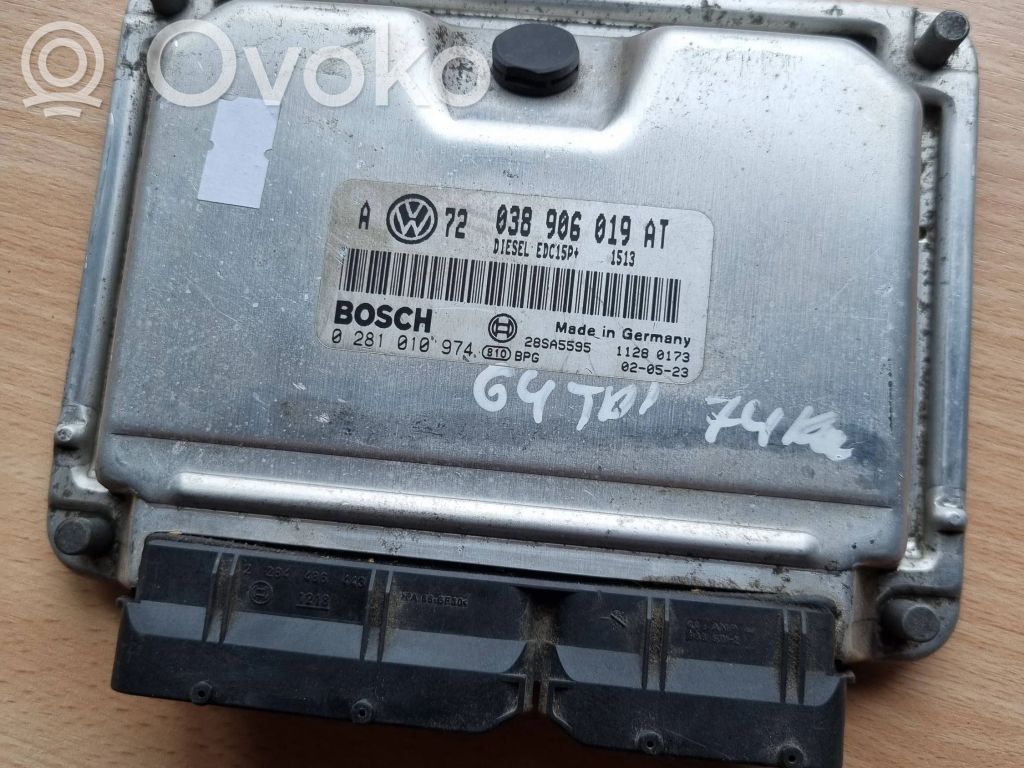 Engine control unit/module   038906019AT,28SA5595,0281010974