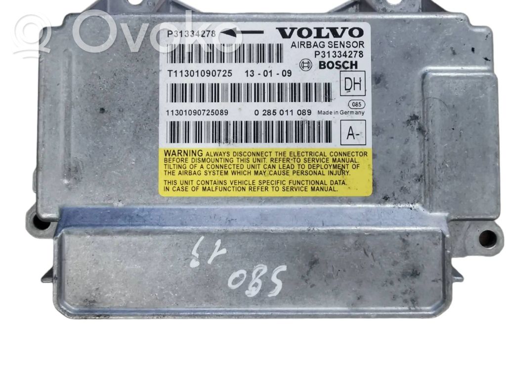 Volvo S80 Airbag control unit/module 