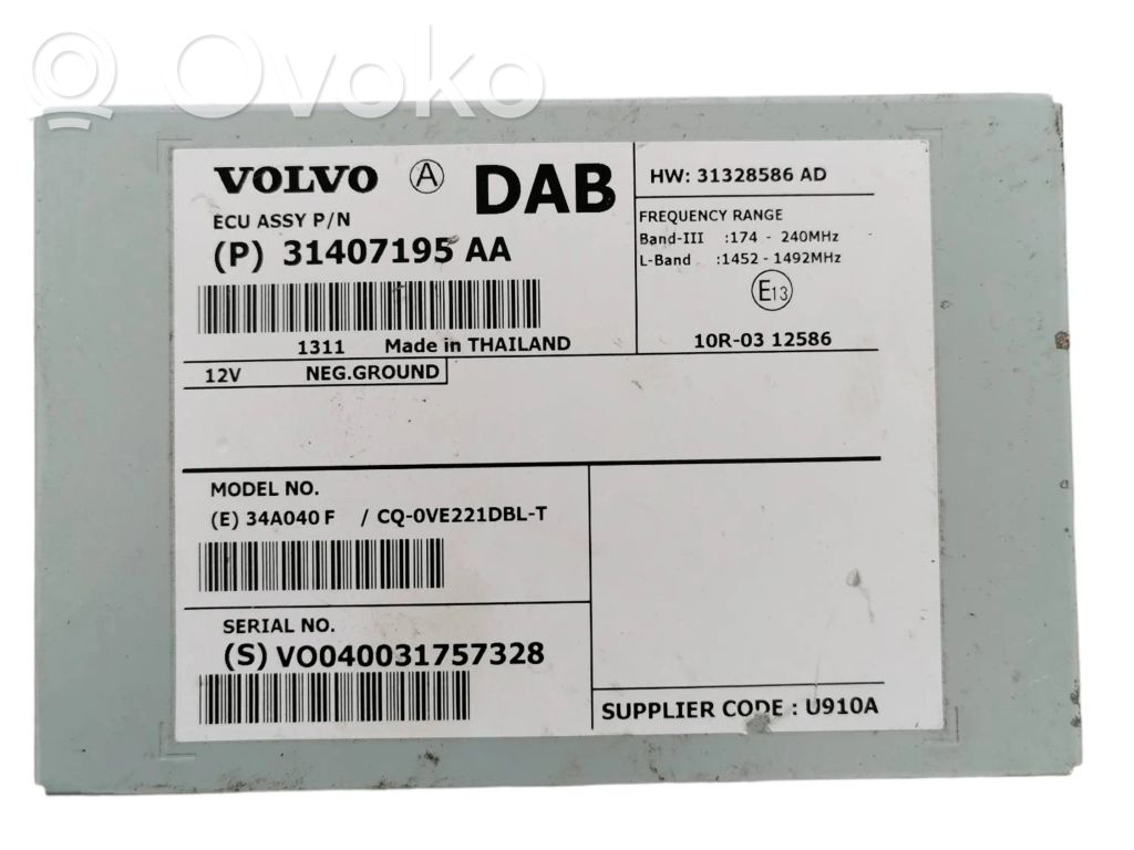 Volvo V60 Antenna control unit 
