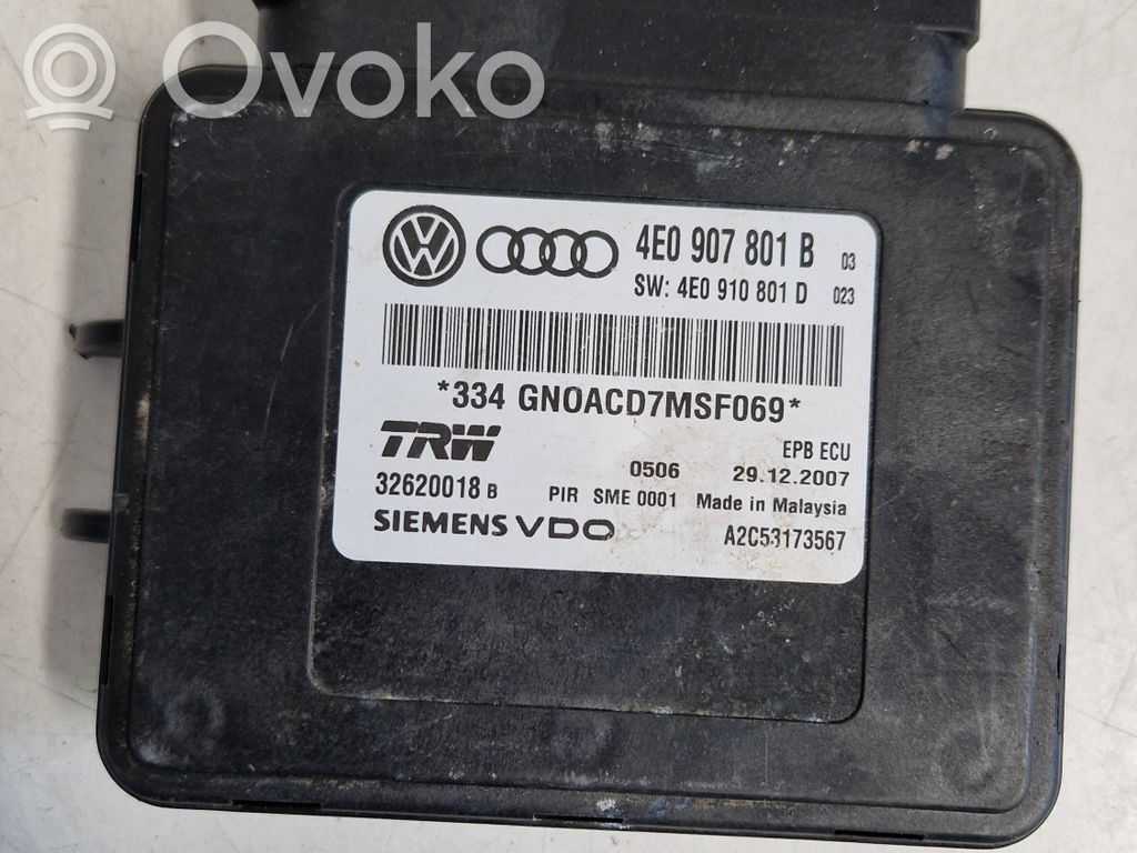 Audi A8 S8 D3 4E Hand brake control module 