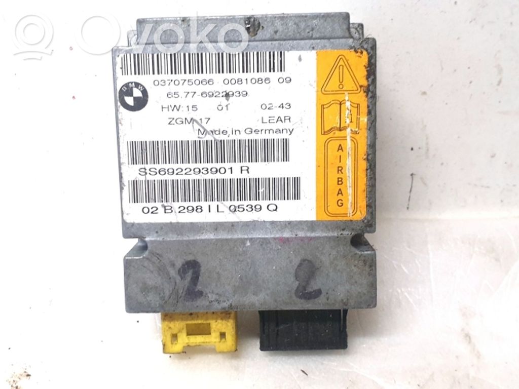 BMW 7 E65 E66 Module de contrôle airbag 