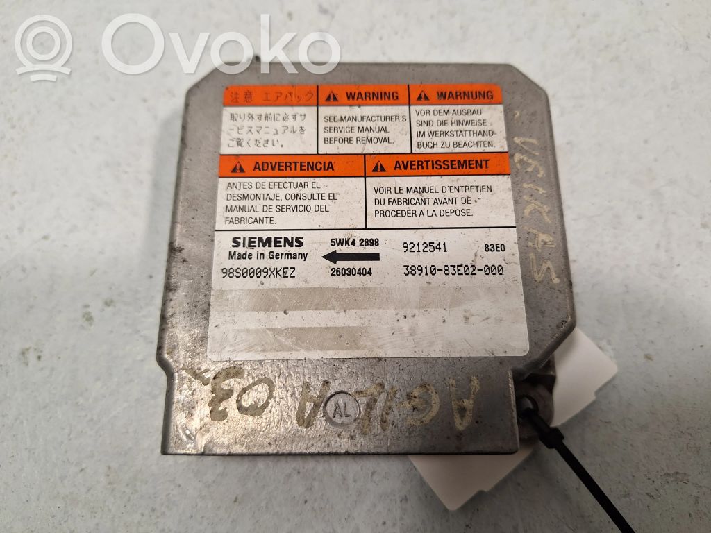 Opel Agila A Airbag control unit/module 