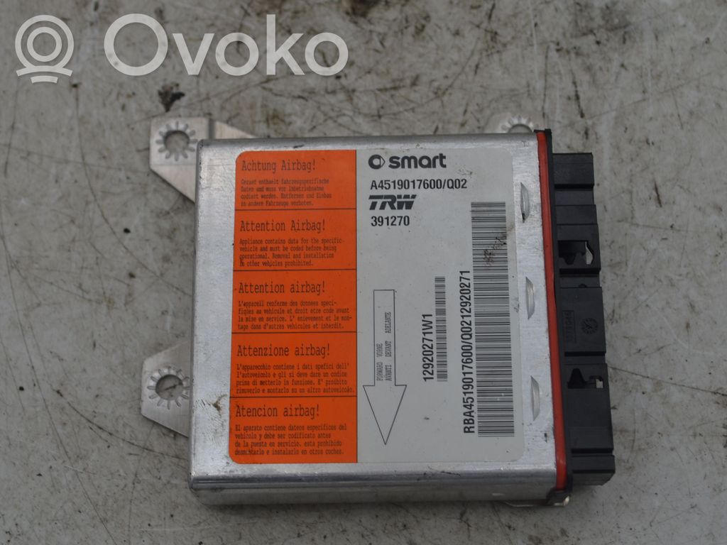Smart ForTwo II Sterownik / Moduł Airbag 