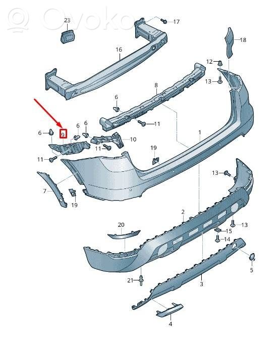 Seat Arona Soporte de montaje del parachoques trasero 