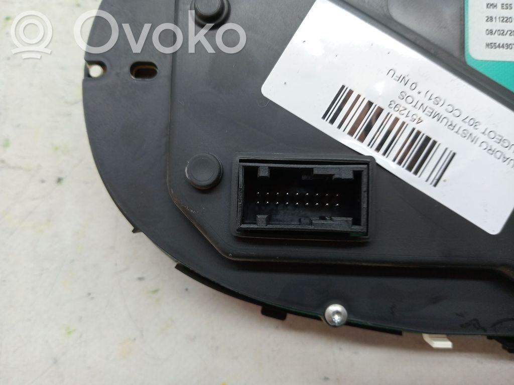 Peugeot 307 CC Tachimetro (quadro strumenti) 