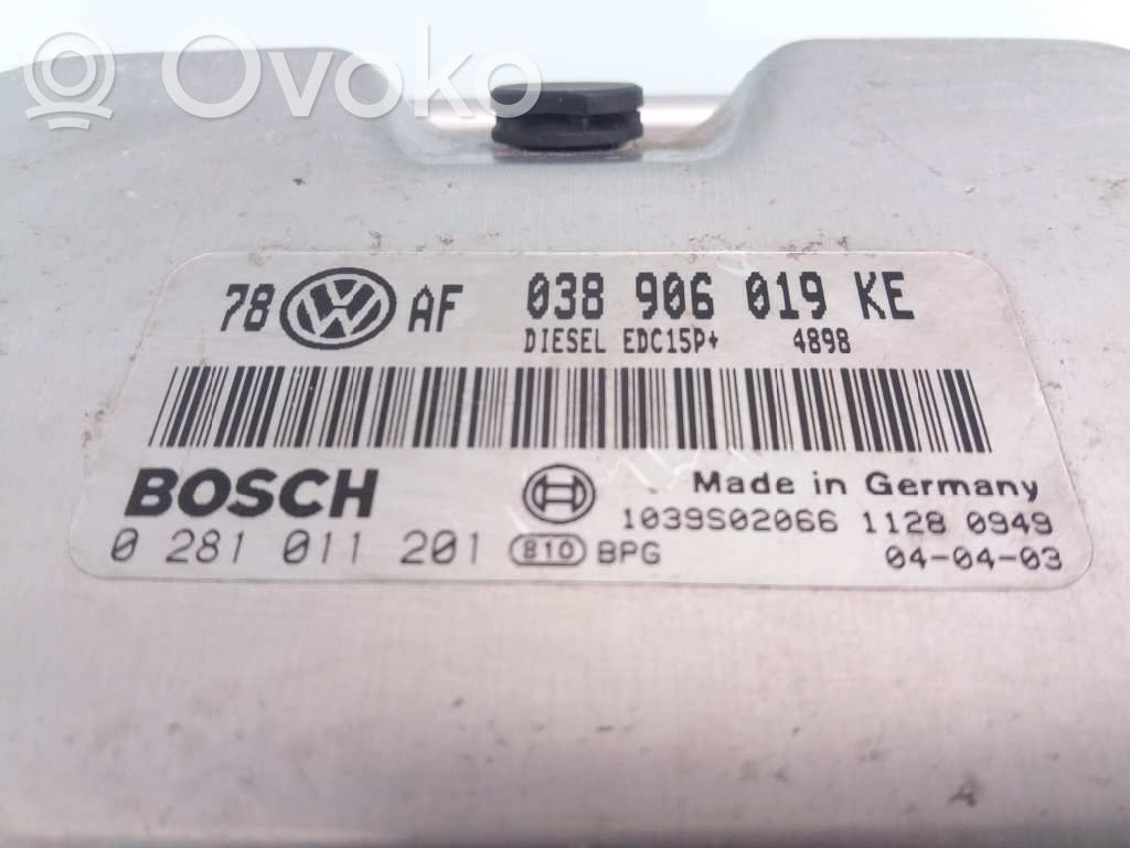 Unidad de control/módulo ECU del motor   038906019KE,0281011201