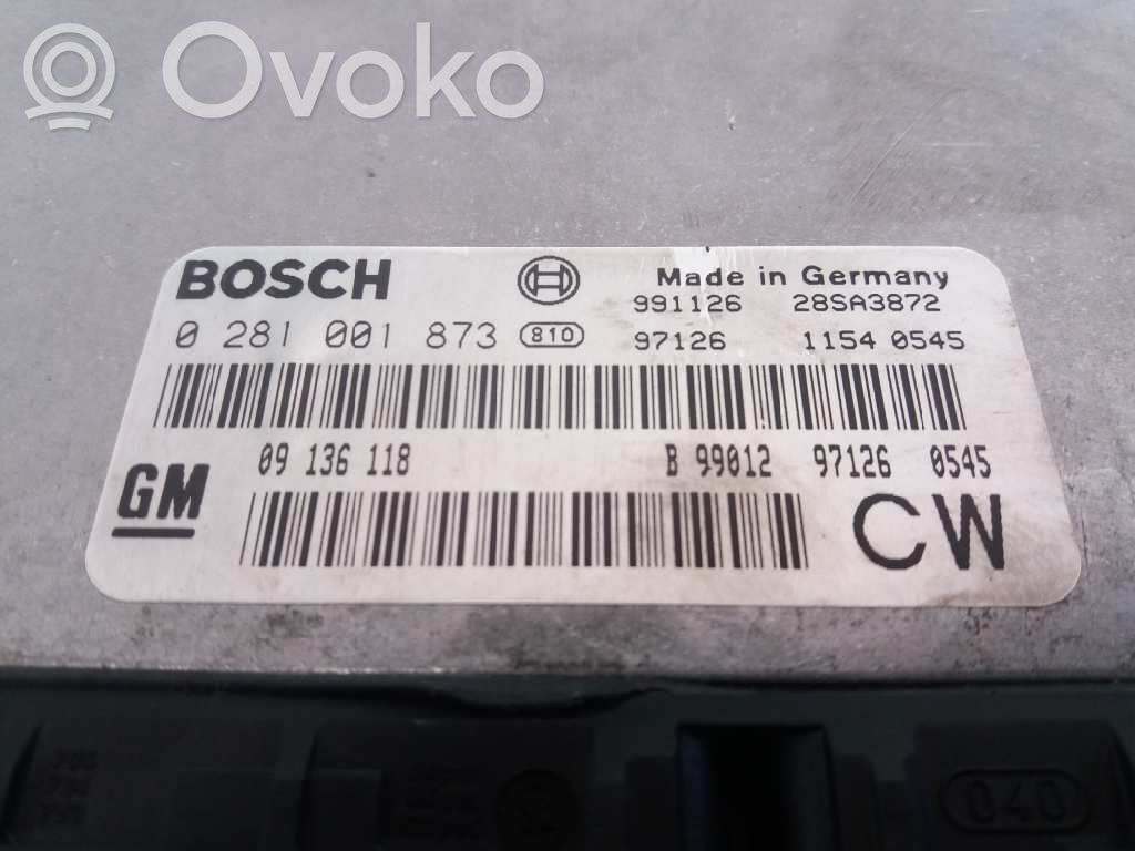 Centralina/modulo motore ECU   GM09136118,09136118,0281001873