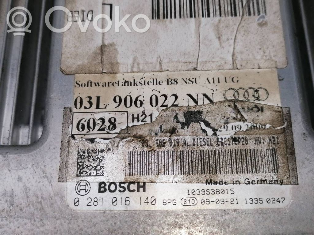 Unidad de control/módulo ECU del motor   03L906022NN,0281016140