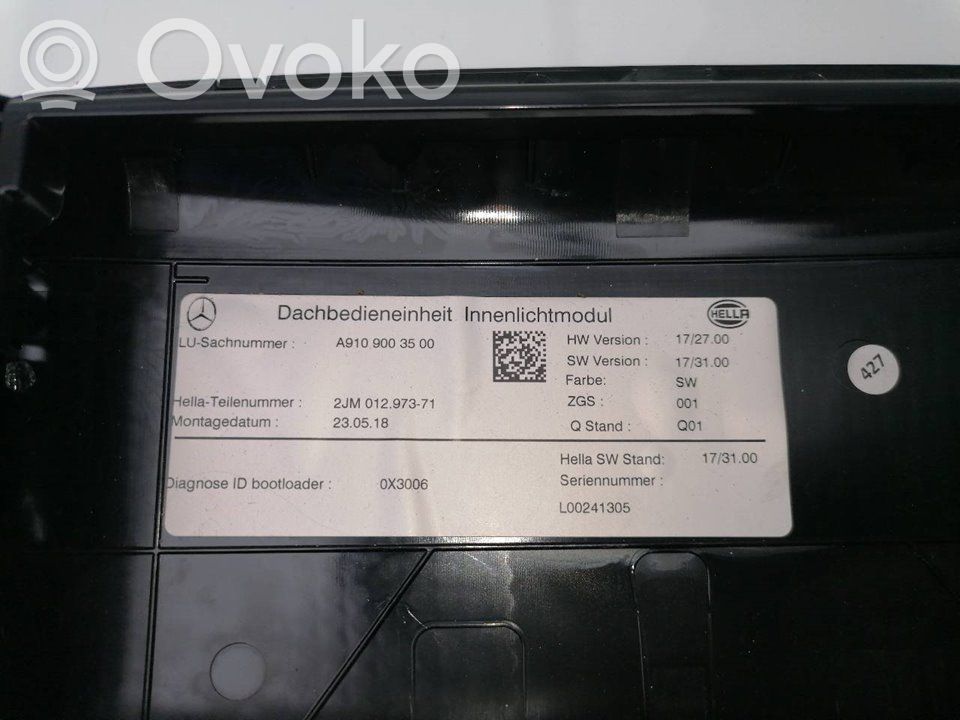 Mercedes-Benz Sprinter W907 W910 Ramă consolă lumini plafon