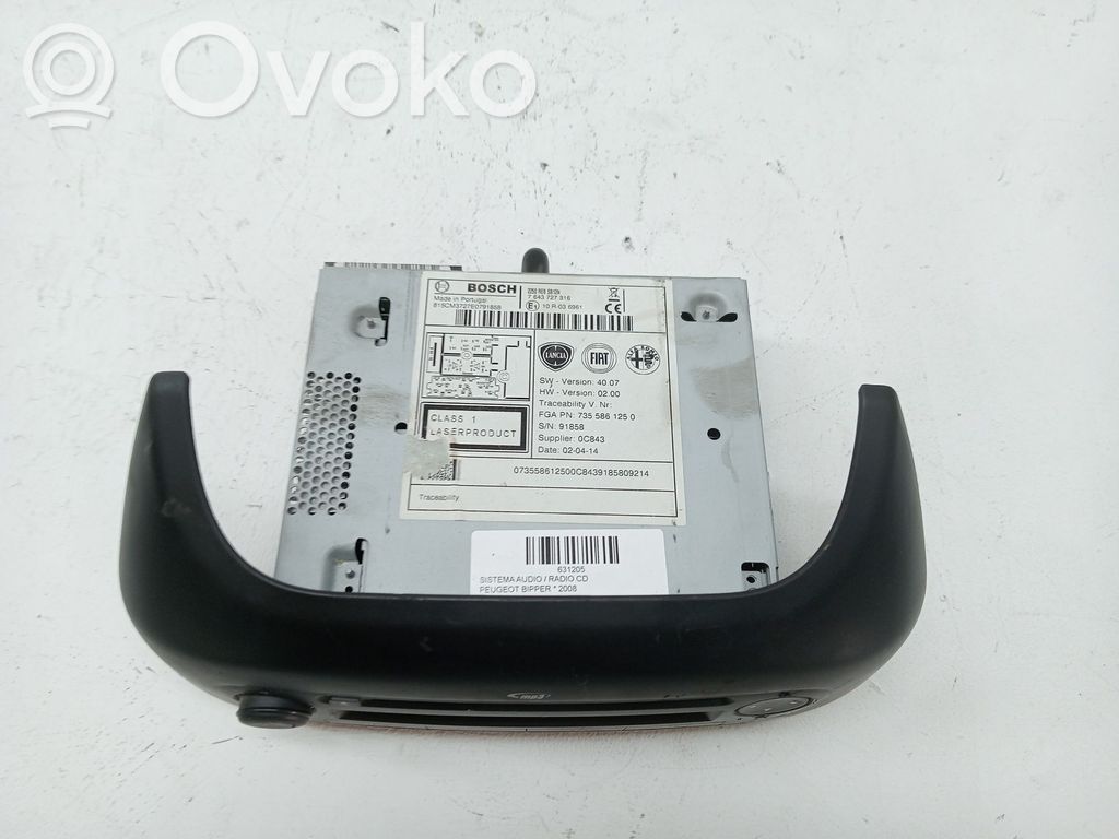 Peugeot Bipper Unité principale radio / CD / DVD / GPS 