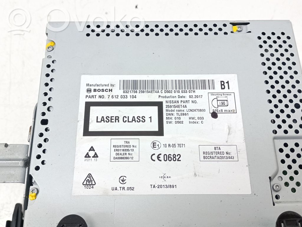 Nissan Qashqai Unità principale autoradio/CD/DVD/GPS 
