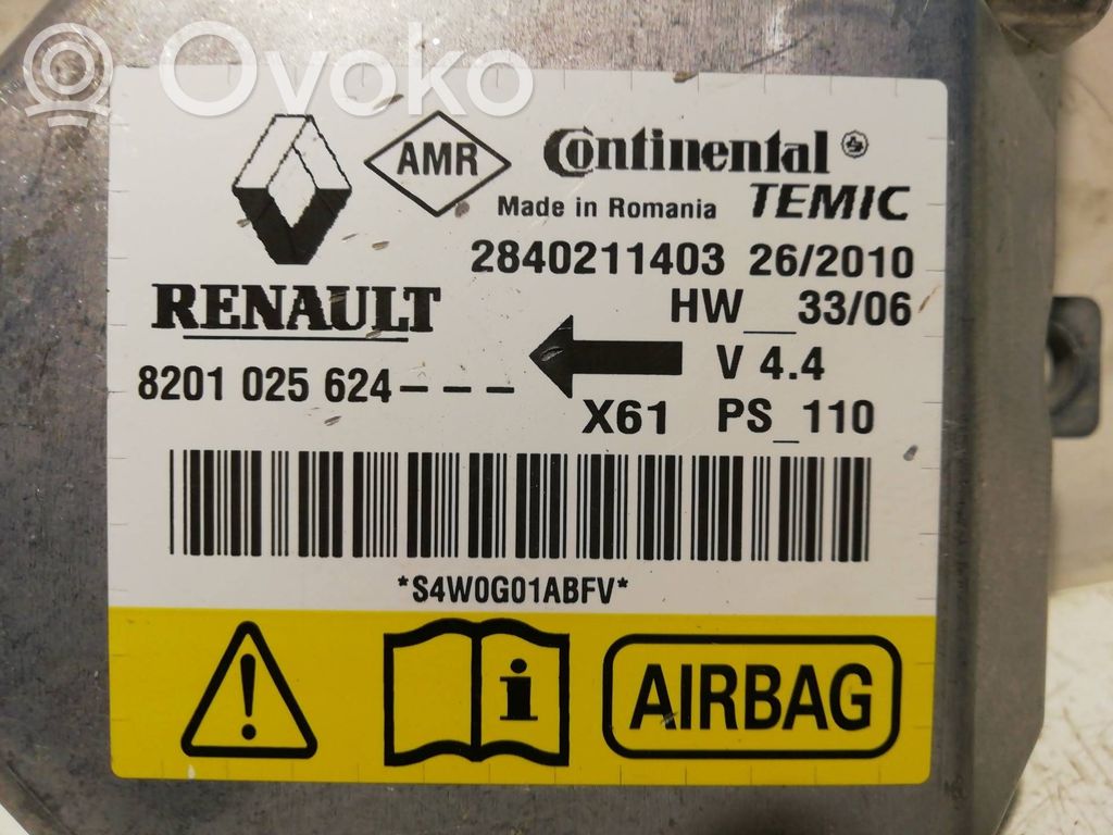 Renault Kangoo II Module de contrôle airbag 
