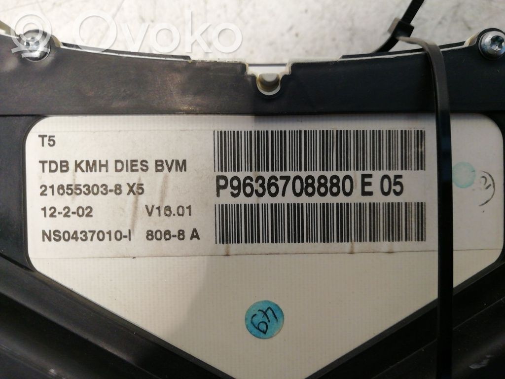 Peugeot 307 Vitezometru (grup de instrumente)
