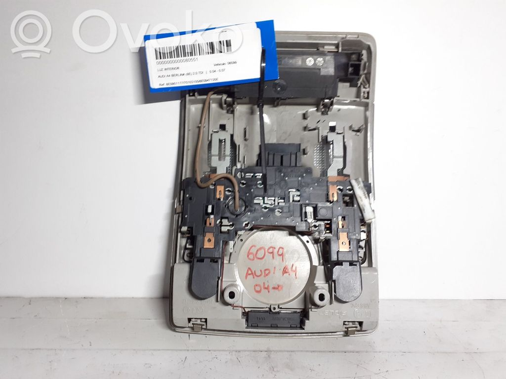 Audi A4 S4 B6 8E 8H Consola de luz del techo 