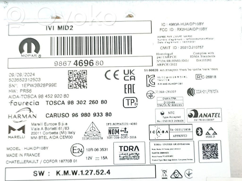 Radio / CD-Player / DVD-Player / Navigation   9867469680