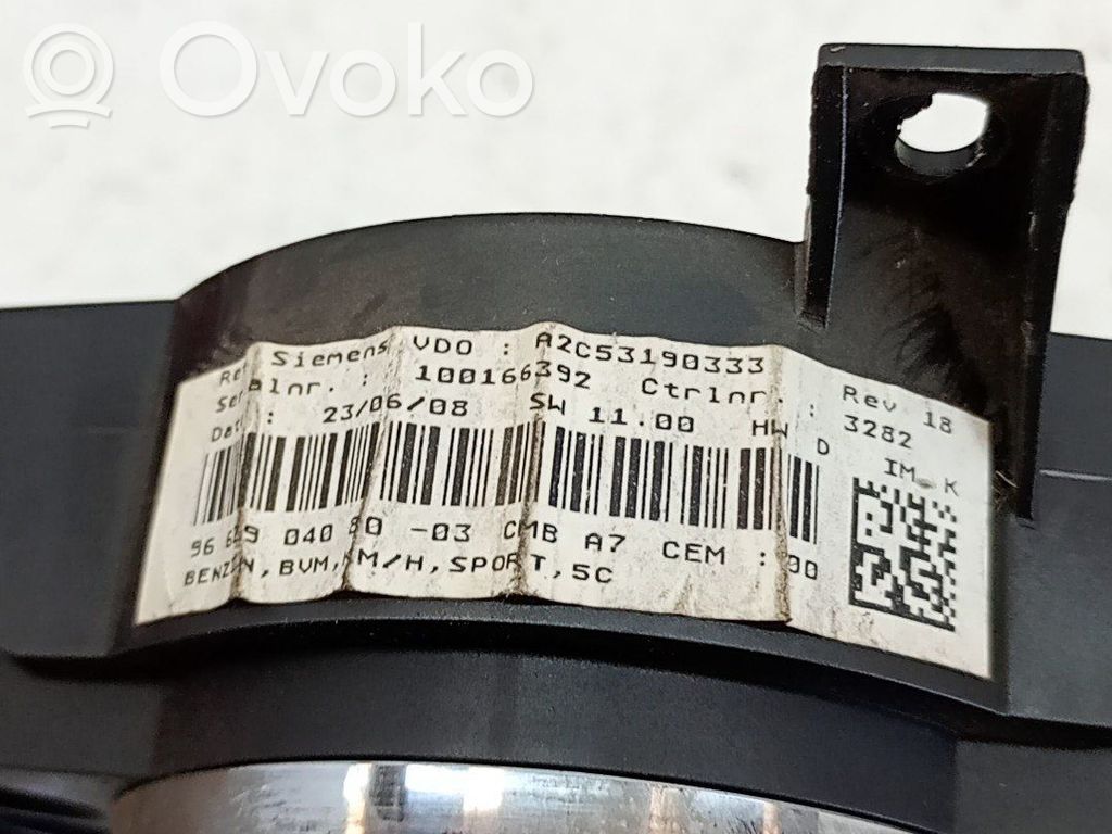Peugeot 207 Tachimetro (quadro strumenti) 