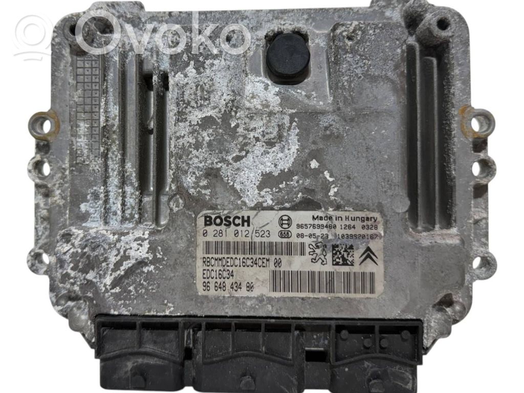 Engine control unit/module   9657699480,EDC16C34,0281012523,9664843480