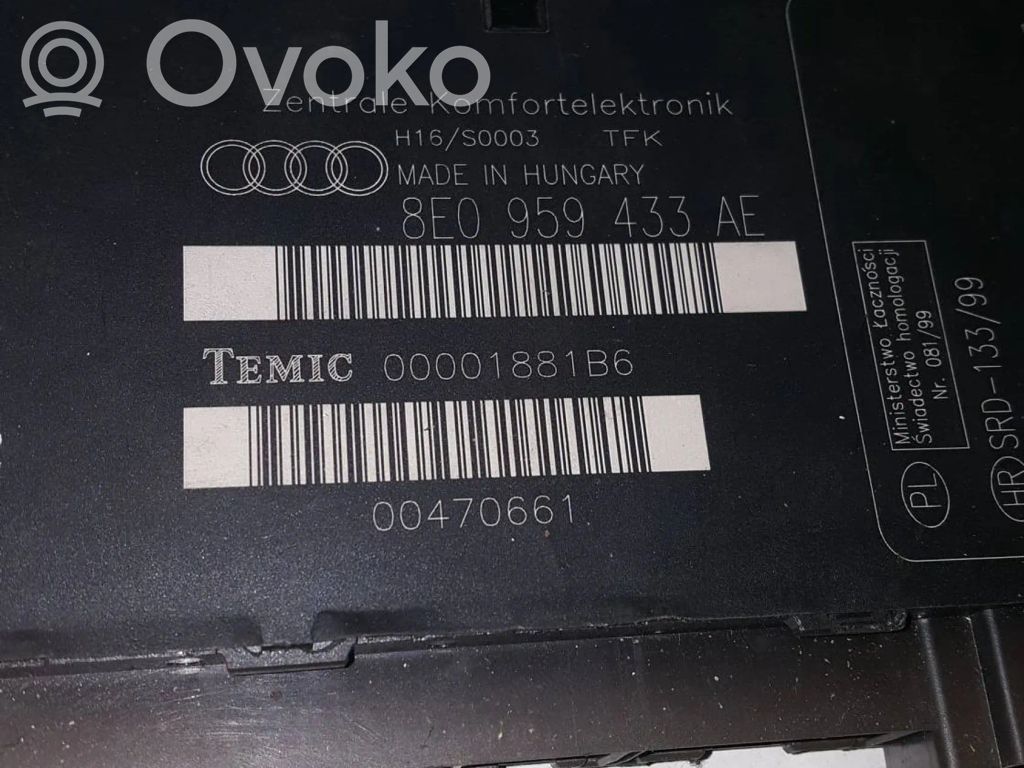 Audi A4 S4 B6 8E 8H Module confort 
