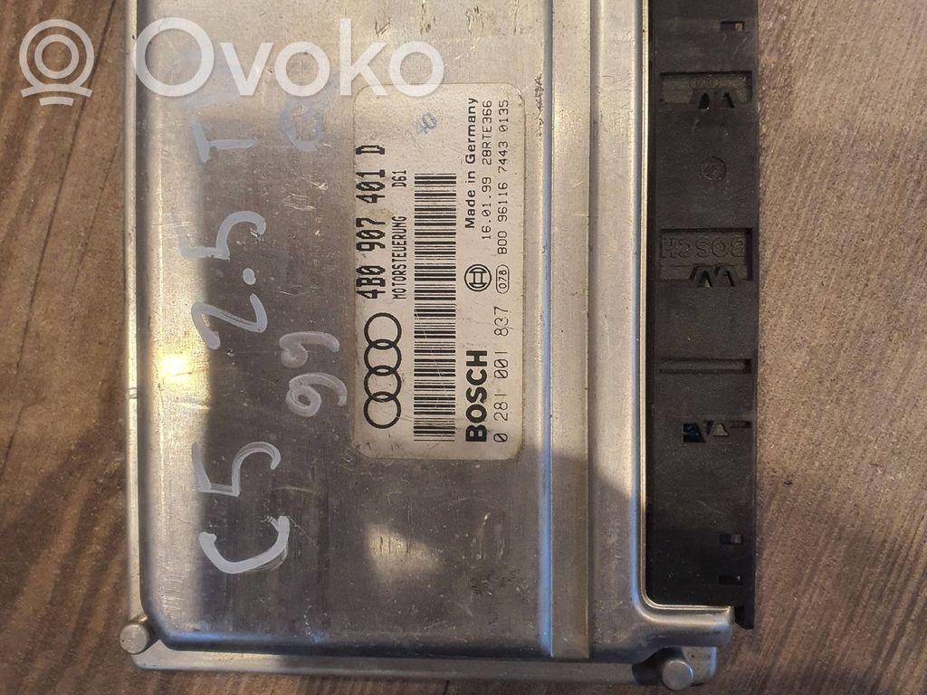 Engine control unit/module   0281001837,4B0907401D