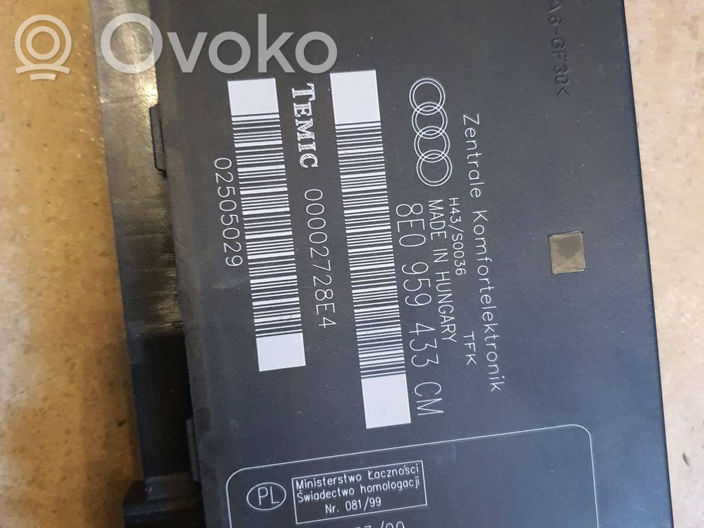 Audi A4 S4 B7 8E 8H Mukavuusmoduuli 