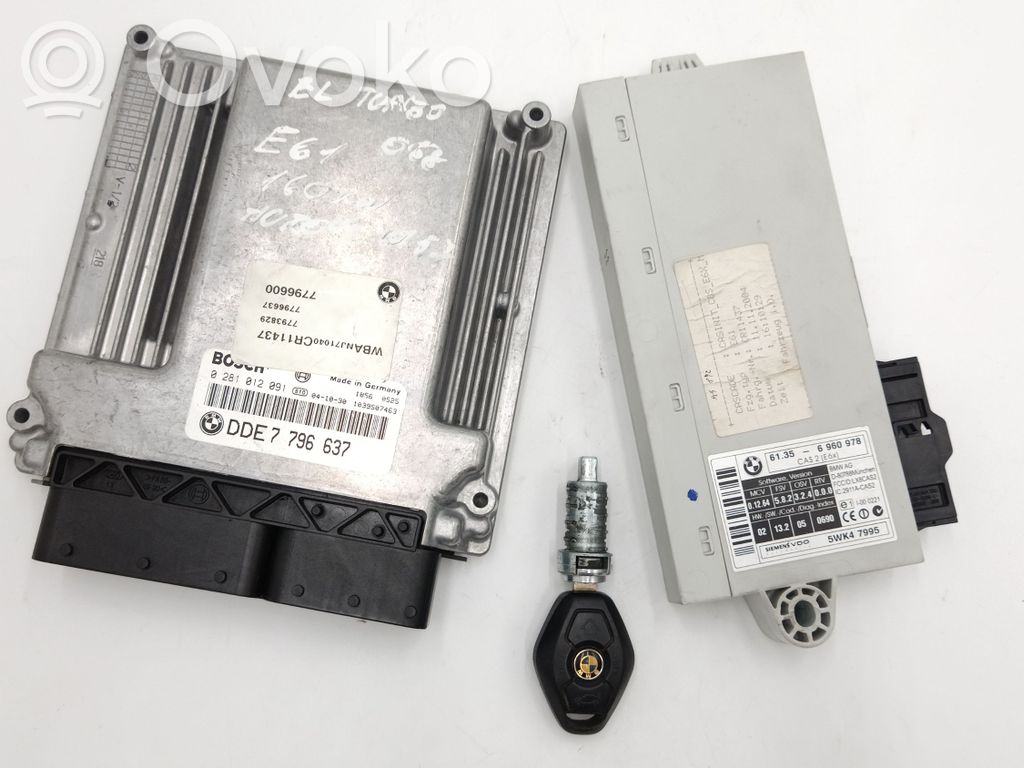 BMW 5 E60 E61 Kit centralina motore ECU e serratura 