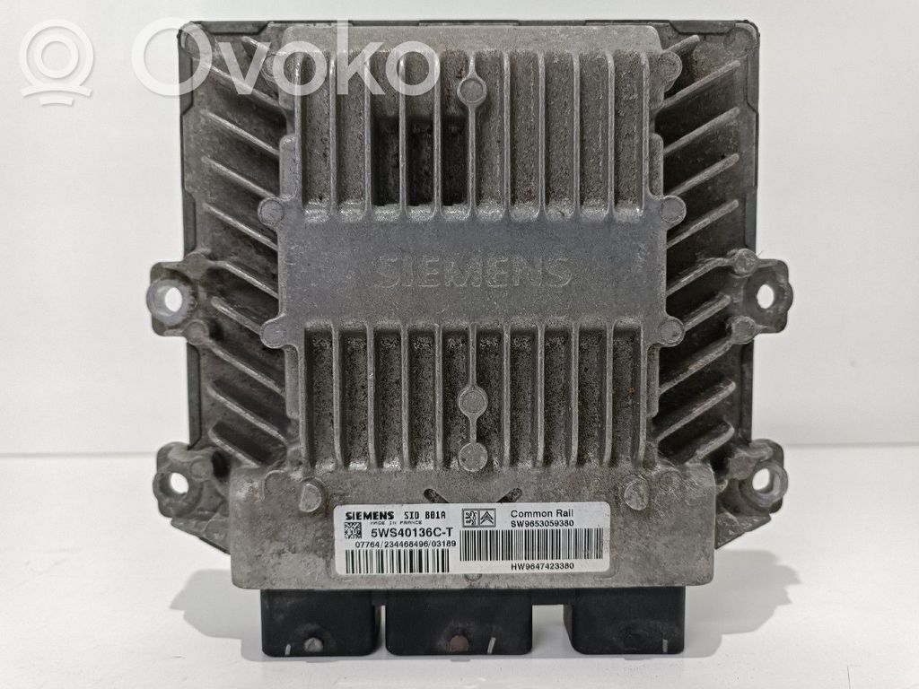 Engine control unit/module   9653059380,5WS40136C,9647423380