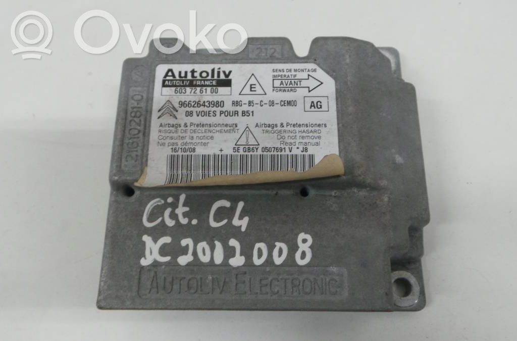 Citroen C4 I Airbag control unit/module 