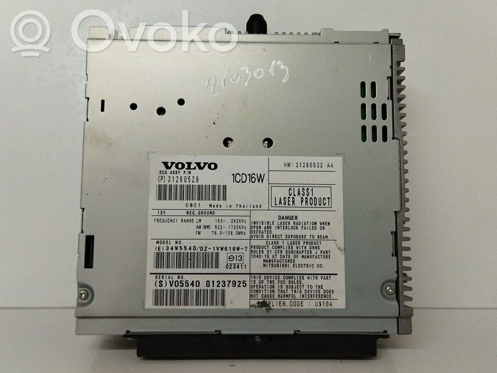 Volvo S40 Unitate principală radio/CD/DVD/GPS 
