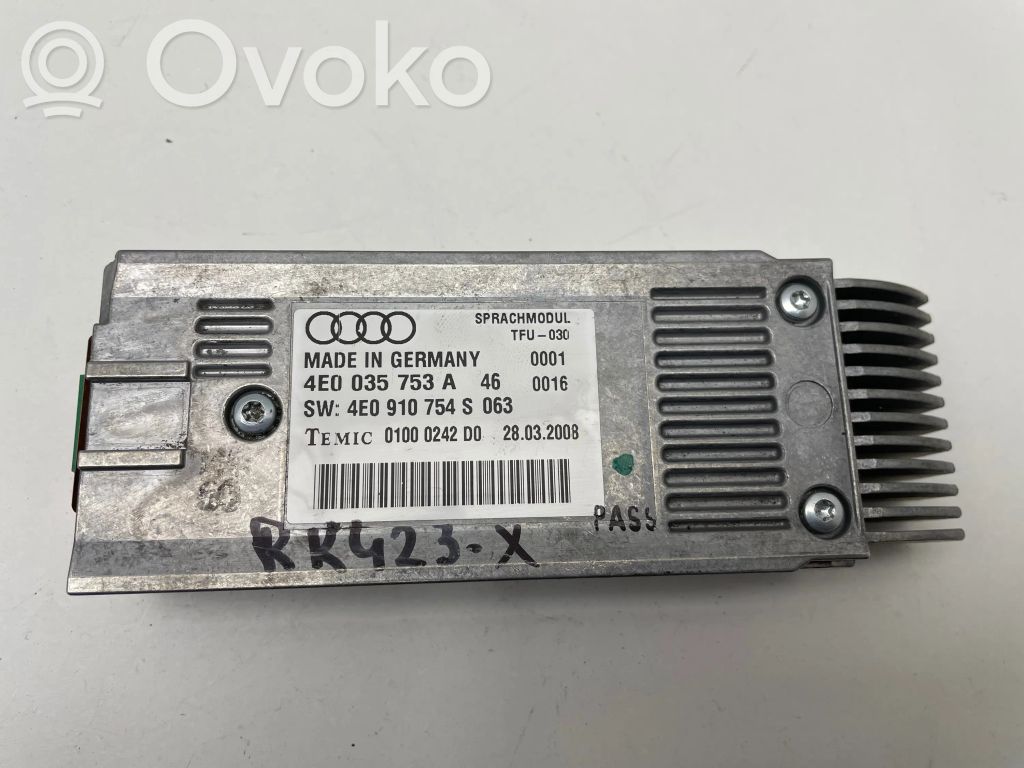 Audi A4 S4 B7 8E 8H Voice control module 