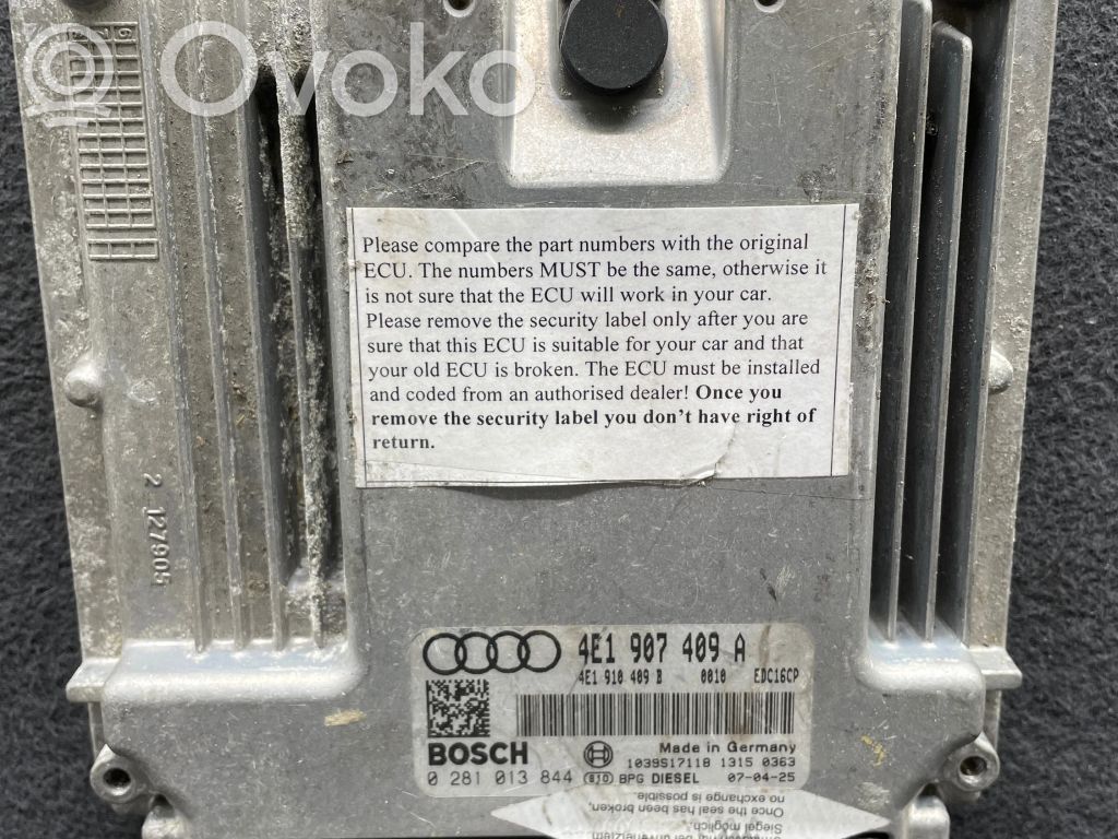 Audi A8 S8 D3 4E Engine control unit/module 