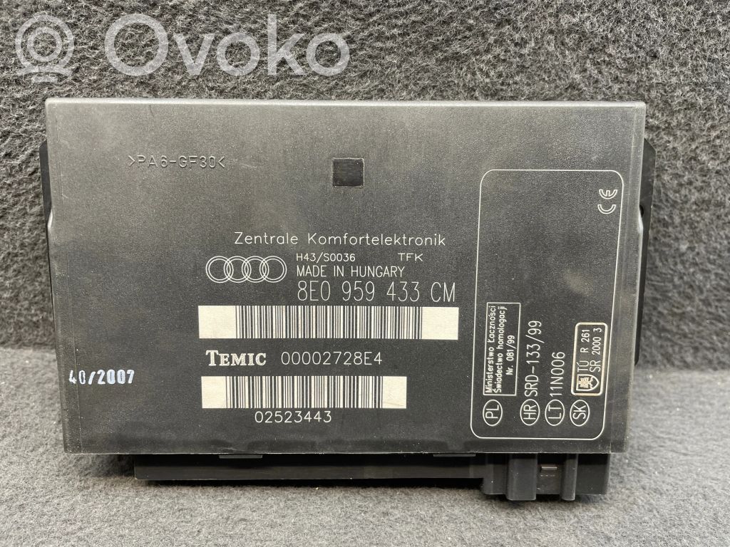 Audi A4 S4 B7 8E 8H Mukavuusmoduuli 