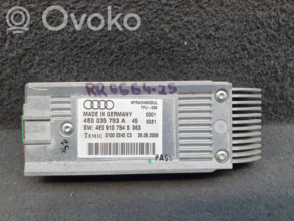 Audi A4 S4 B7 8E 8H Voice control module 