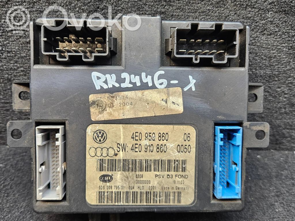 Audi A8 S8 D3 4E Sėdynės valdymo blokas 