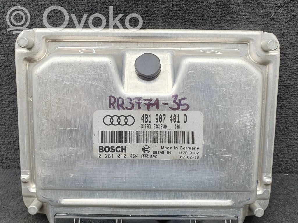 Engine control unit/module   4B1907401D,0281010494