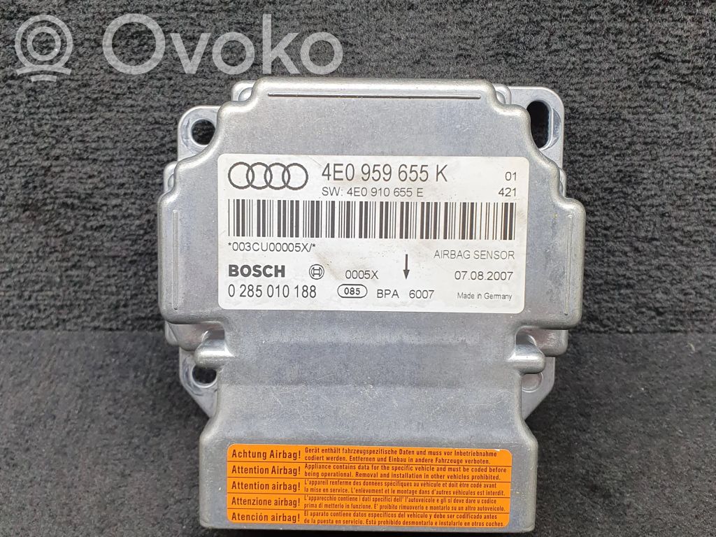 Audi A8 S8 D3 4E Unitate/modul de comandă airbaguri 