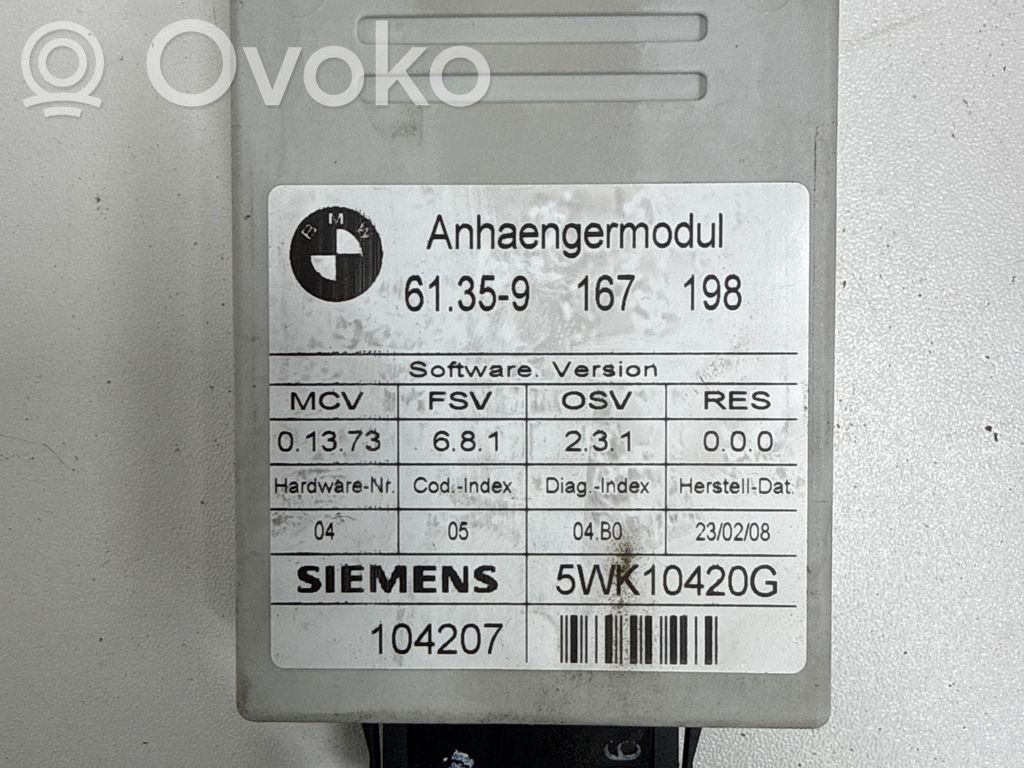 BMW 3 E90 E91 Priekabos kablio valdymo blokas 