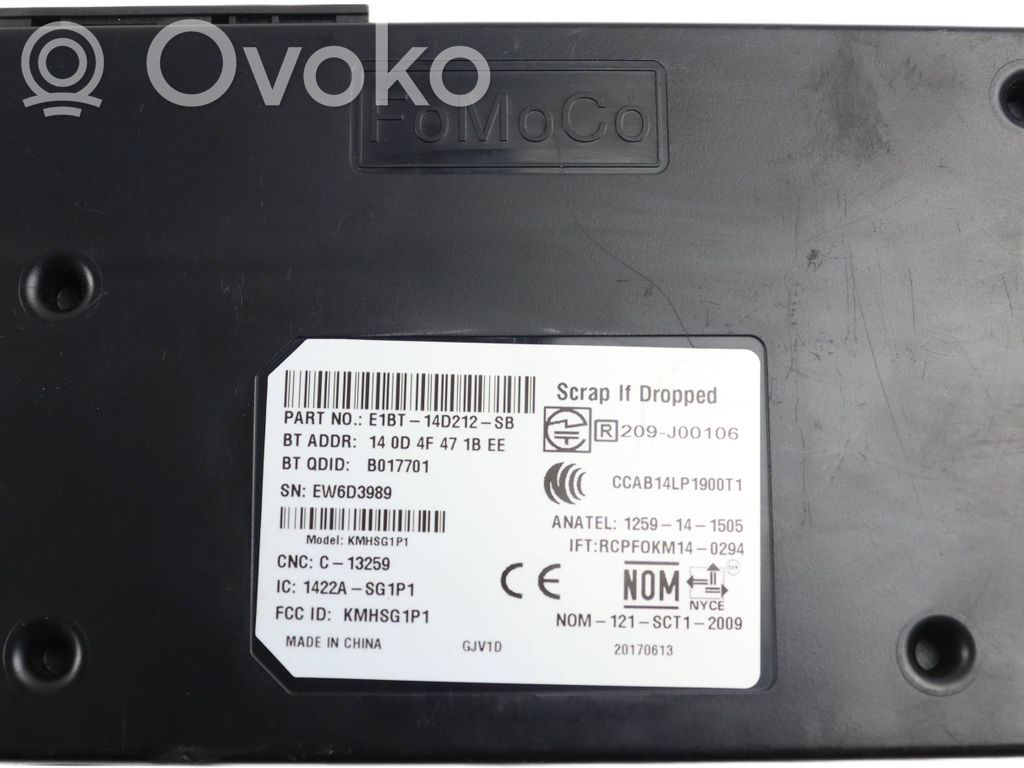 Модуль «Bluetooth»   E1BT14D212SB,1422ASG1P1,B017701,1259141505,140D4F471BE,209J00106,CCAB14LP1900T1
