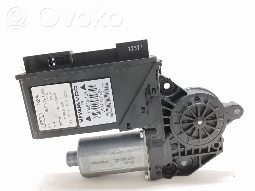 Audi A4 S4 B7 8E 8H Motorino alzacristalli della portiera posteriore