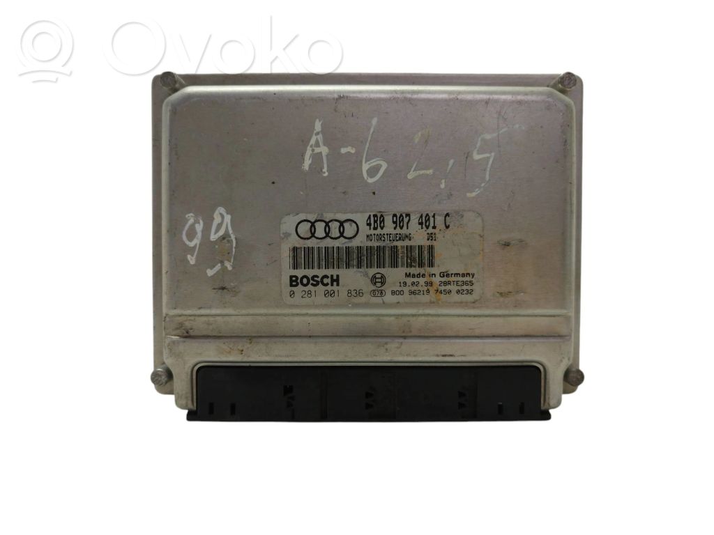 Unidad de control/módulo del motor   4B0907401C,0281001836