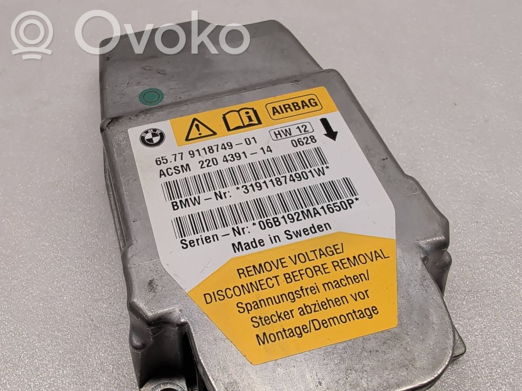 Unidad de control/módulo del Airbag   9118749,31911874901W,22043914