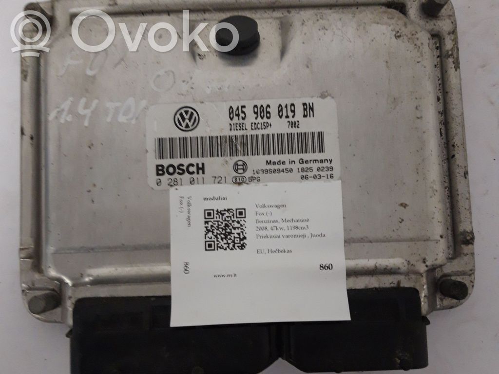 Volkswagen Fox Engine control unit/module 